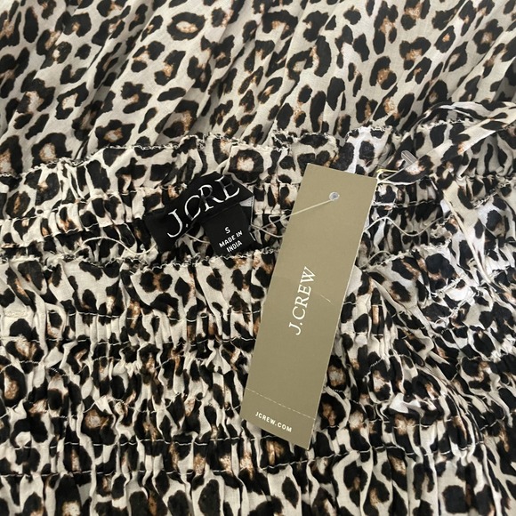 NWT!! J. CREW Smocked Maxi Dress Leopard Print Animal Ruffled Cotton Voile Small - Picture 12 of 15